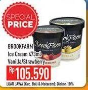 Promo Harga BROOKFARM Ice Cream Vanilla, Strawberry 473 ml - Hypermart