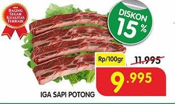 Promo Harga Iga Sapi Potong per 100 gr - Superindo