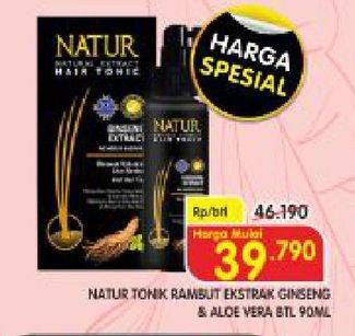 Promo Harga NATUR Hair Tonic Ginseng, Aloe Vera 90 ml - Superindo