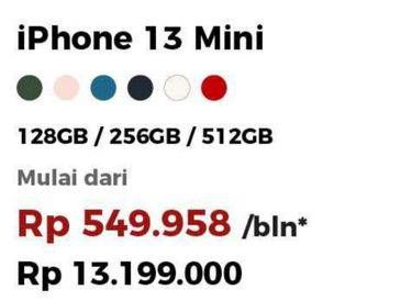 Promo Harga Apple iPhone 13 Mini 128 GB, 256 GB, 512 GB  - Erafone