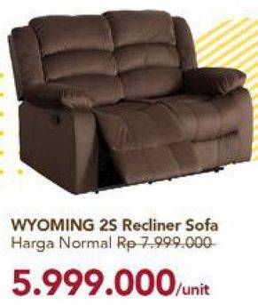 Promo Harga Wyoming 2S Recliner Sofa  - Carrefour