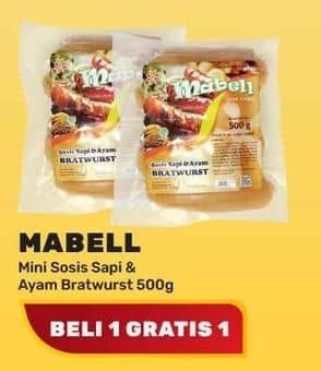 Promo Harga Mabell Mini Sosis Sapi & Ayam Bratwurst 500 gr - Yogya