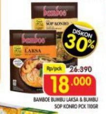 Promo Harga Bamboe Bumbu Instant Laksa, Sop Konro 110 gr - Superindo