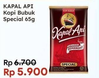 Promo Harga Kapal Api Kopi Bubuk Special 65 gr - Indomaret