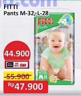 Promo Harga Fitti Pants M32, L28 28 pcs - Alfamart