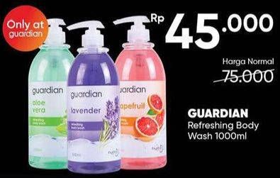 Promo Harga GUARDIAN Refreshing Body Wash Aloe Vera, Grapefruit, Lavender 1000 ml - Guardian