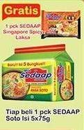 Promo Harga Sedaap Mie Kuah Soto per 5 pcs 75 gr - Indomaret