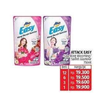 Promo Harga Attack Easy Detergent Liquid Sparkling Blooming, Sweet Glamour 750 ml - Lotte Grosir