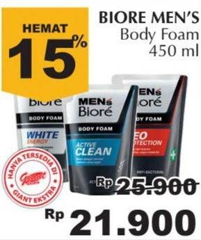 Promo Harga BIORE MENS Body Foam 450 ml - Giant