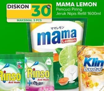 Promo Harga Mama Lemon Cairan Pencuci Piring Jeruk Nipis 1600 ml - Yogya