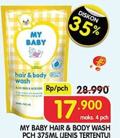 Promo Harga My Baby Hair & Body Wash 375 ml - Superindo