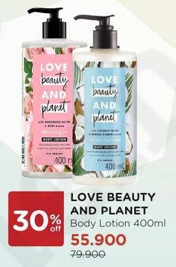 Promo Harga LOVE BEAUTY AND PLANET Body Lotion All Variants 400 ml - Watsons