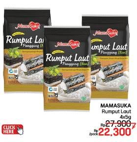 Promo Harga Mamasuka Rumput Laut Panggang per 4 bungkus 4 gr - LotteMart