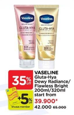 Promo Harga Vaseline Healthy Bright Gluta-Hya Lotion Dewy Radiance 200 ml - Watsons