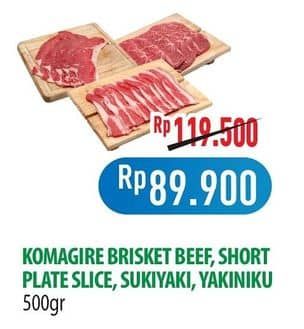 Promo Harga Komagire Brisket Beef/Short Plate Slice/Sukiyaki/Yakiniku  - Hypermart