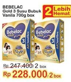 Promo Harga BEBELAC 3 Gold Susu Pertumbuhan Vanilla 700 gr - Indomaret