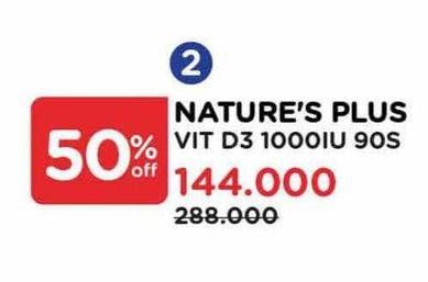 Promo Harga Natures Plus Vitamin D3 1000IU  - Watsons