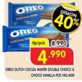 Promo Harga Oreo Wafer Double Choco, Choco Vanilla 140 gr - Superindo