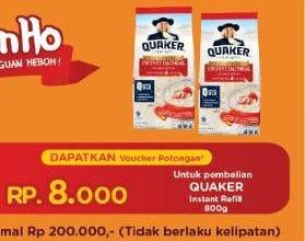 Promo Harga Quaker Oatmeal Instant 800 gr - Yogya