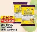 Promo Harga Raja Platinum Beras Slyp Super per 2 bungkus 5 kg - Alfamart