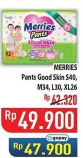 Promo Harga Merries Pants Good Skin S40, L30, M34, XL26 26 pcs - Hypermart