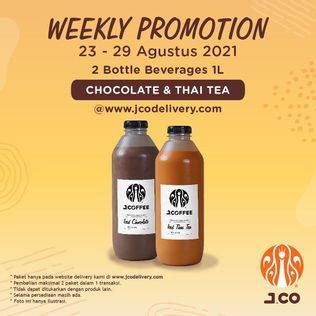 Promo Harga JCO Jcoffee Chocolate, Thai Tea 1 ltr - JCO