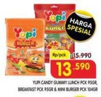Promo Harga Yupi Candy Gummy Lunch, Gummy Breakfast, Mini Burger 95 gr - Superindo