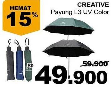 Promo Harga CREATIVE Payung L3 UV COlor  - Giant