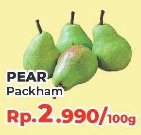 Promo Harga Pear Packham per 100 gr - Yogya