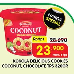 Promo Harga Kokola Delicious Cookies Chocolate, Coconut 320 gr - Superindo