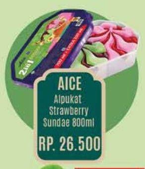 Promo Harga Aice Sundae Alpukat Strawberry 800 ml - Yogya