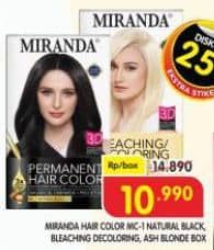 Promo Harga Miranda Hair Color MC1 Natural Black, MC6 Bleaching, MC16 Ash Blonde 30 ml - Superindo