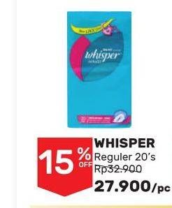 Promo Harga Whisper Maxi Fit Regular 20 pcs - Guardian