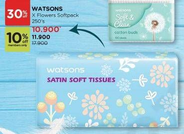 Promo Harga WATSONS Satin Soft Tissues Flower Softpack 250 pcs - Watsons