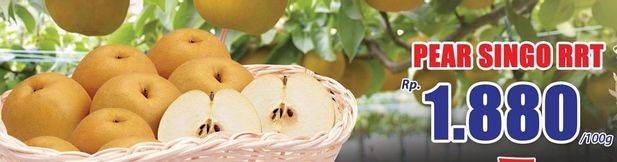 Promo Harga Pear Sinkao RRT per 100 gr - Hari Hari
