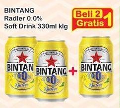 Promo Harga BINTANG Radler Zero per 3 kaleng 330 ml - Indomaret
