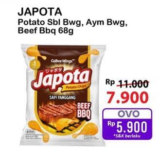 Promo Harga Japota Potato Chips Sambal Bawang, Ayam Bawang, Beef BBQ 68 gr - Alfamart