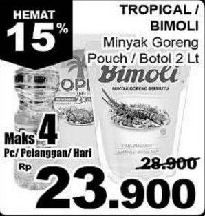 Promo Harga TROPICAL/BIMOLI Minyak Goreng 2ltr  - Giant