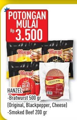 Promo Harga HANZEL Bratwurst/Smoked Beef  - Hypermart