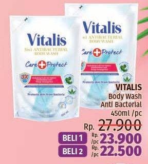 Promo Harga VITALIS Body Wash Antibacterial 450 ml - LotteMart