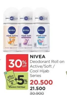 Promo Harga Nivea Deo Roll On 50 ml - Watsons