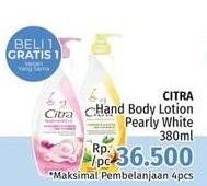 Promo Harga CITRA Hand & Body Lotion Pearly White UV 380 ml - LotteMart
