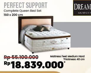 Promo Harga Dreamline Perfect Support Complete Queen Bed Set 160 X 200 Cm  - COURTS