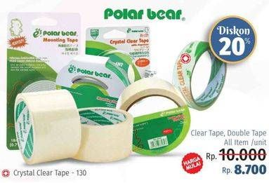 Promo Harga Polar Bear Double Tape, Clear Tape  - LotteMart