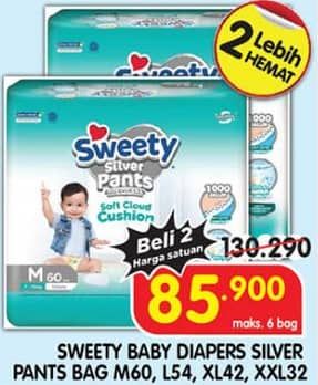 Promo Harga Sweety Silver Pants M60, L54, XL42, XXL32 32 pcs - Superindo