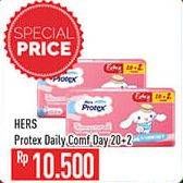 Promo Harga Hers Protex Daily Comfort Wing 23, 5cm 22 pcs - Hypermart