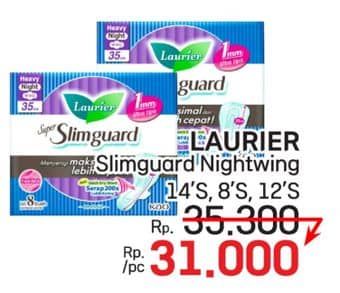 Promo Harga Laurier Super Slimguard Night 30cm, 35cm 8 pcs - LotteMart