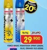 Promo Harga FORCE MAGIC Insektisida Spray Blue, Lemon, Orange 600 ml - Superindo