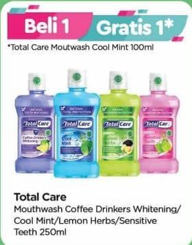 Promo Harga Total Care Mouthwash Sparkling White, Cool Mint, Lemon Herbs, Sensitive Teeth 250 ml - TIP TOP