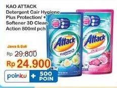 Promo Harga ATTACK Detergent Liquid Hygiene Plus Protection, Plus Softener 800 ml - Indomaret